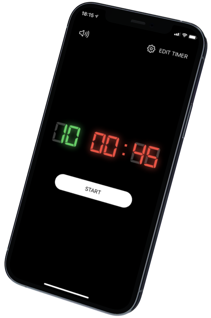 iPhone with Box Timer app